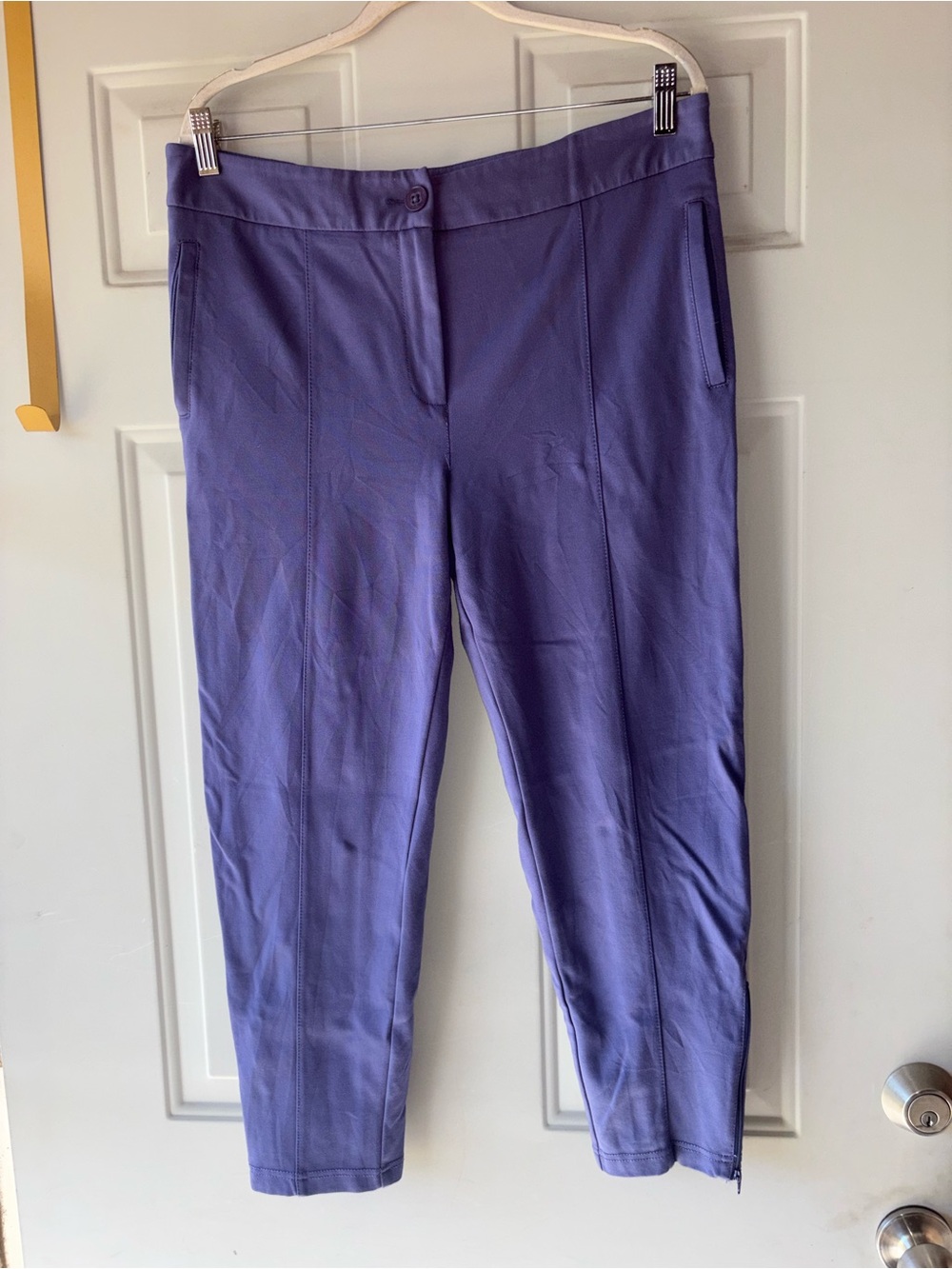 Betabrand blue/lilac ankle zip pants size XL Petite